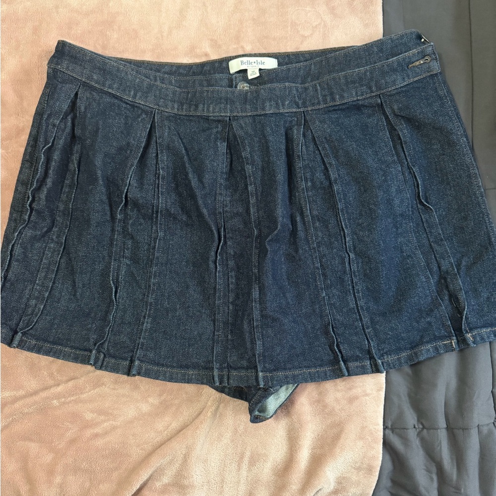 torrid Dark Blue Denim Pleated Mini Skort